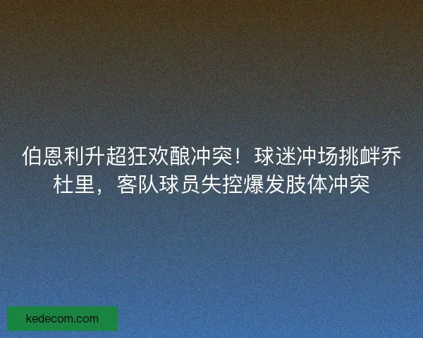 伯恩利升超狂欢酿冲突！球迷冲场挑衅乔杜里，客队球员失控爆发肢体冲突